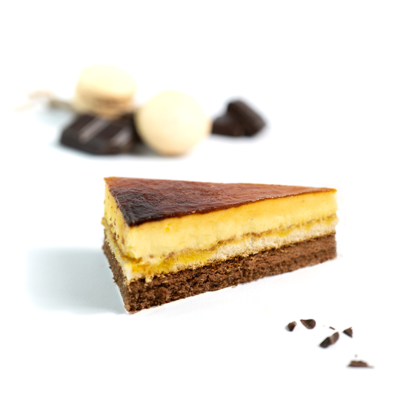 Dessert San Marco - délicieux gâteaux à la crème vanille et nappage caramel - Pâtisserie La Romainville