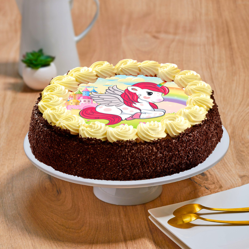 Gâteau chocolat enfant - Thème Licorne