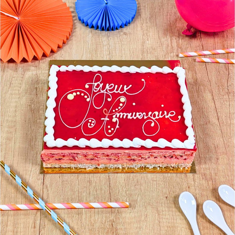Framboisine personnalisée La Romainville - un dessert frais à la crème framboise et framboises